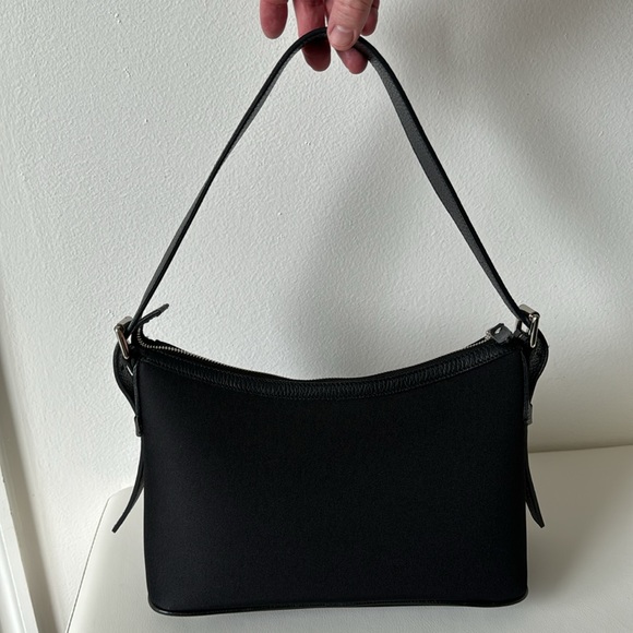 BURBERRY Black Nylon & Vintage Check Print with Leather Handle Shoulder Bag - Picture 7 of 15